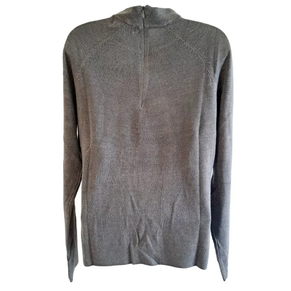 Karen Scott Mock Neck Back Zipper Sweater